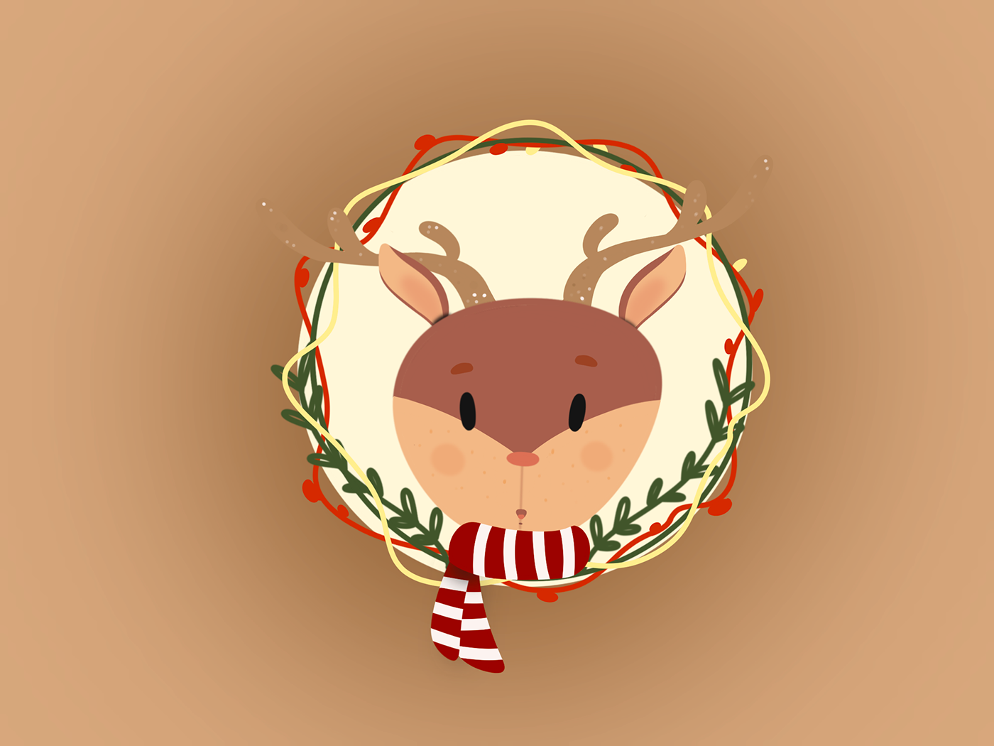 Christmas deer ILLUSTRATION 