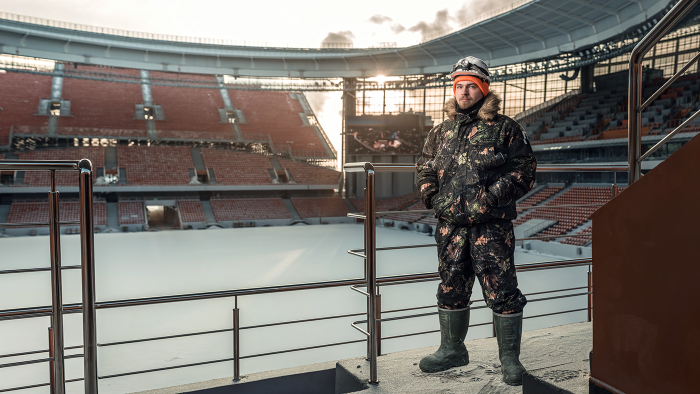 stadium kovalyukol portrait art painter FIFA geometry panorama