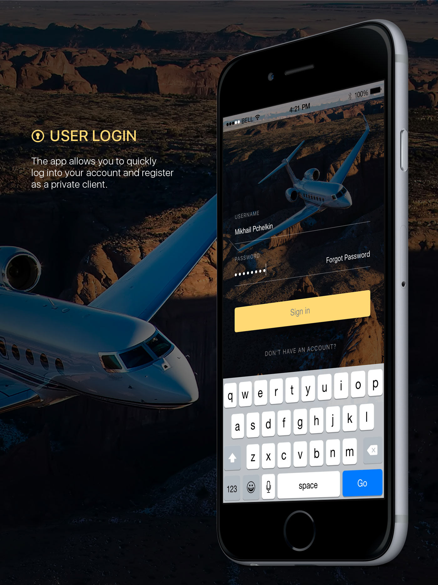 UI ux mobile flat app Mockup messenger iphone Jet jets air SKY broker ios luxury