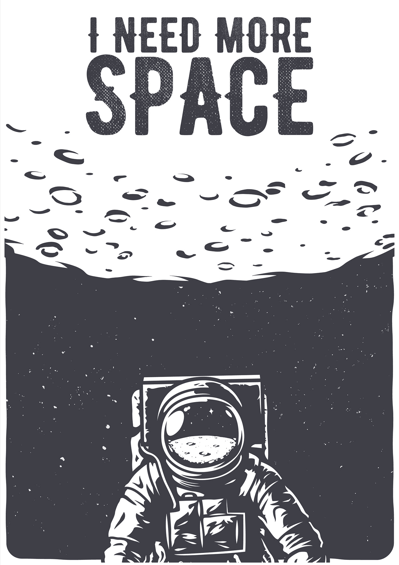 black and white Drawing  I need more space ILLUSTRATION  ineedmorespace Space  vectors