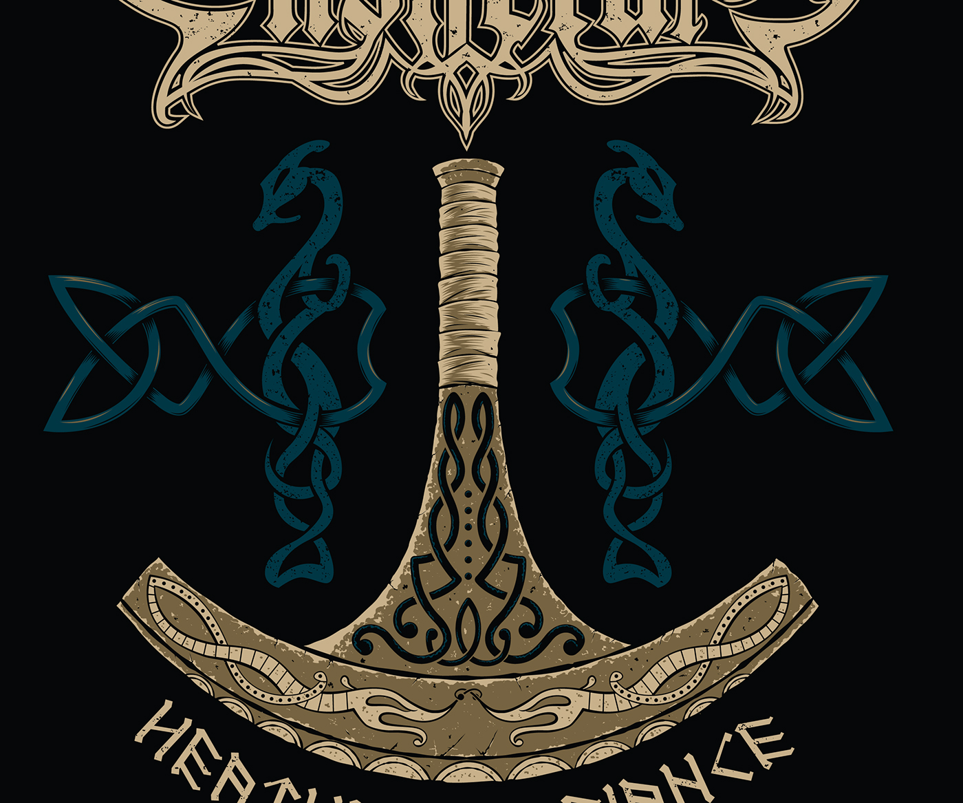 Ensiferum Ukko's Hammer metal Finnish knotwork Norse folk vector wacom chris honeywell