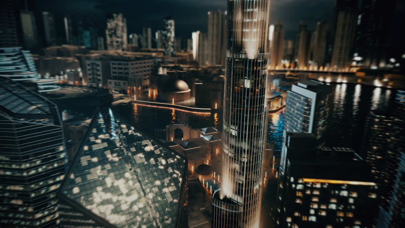 dubai identity Advertising  3D CGI visualization UAE lighting Channel animation 