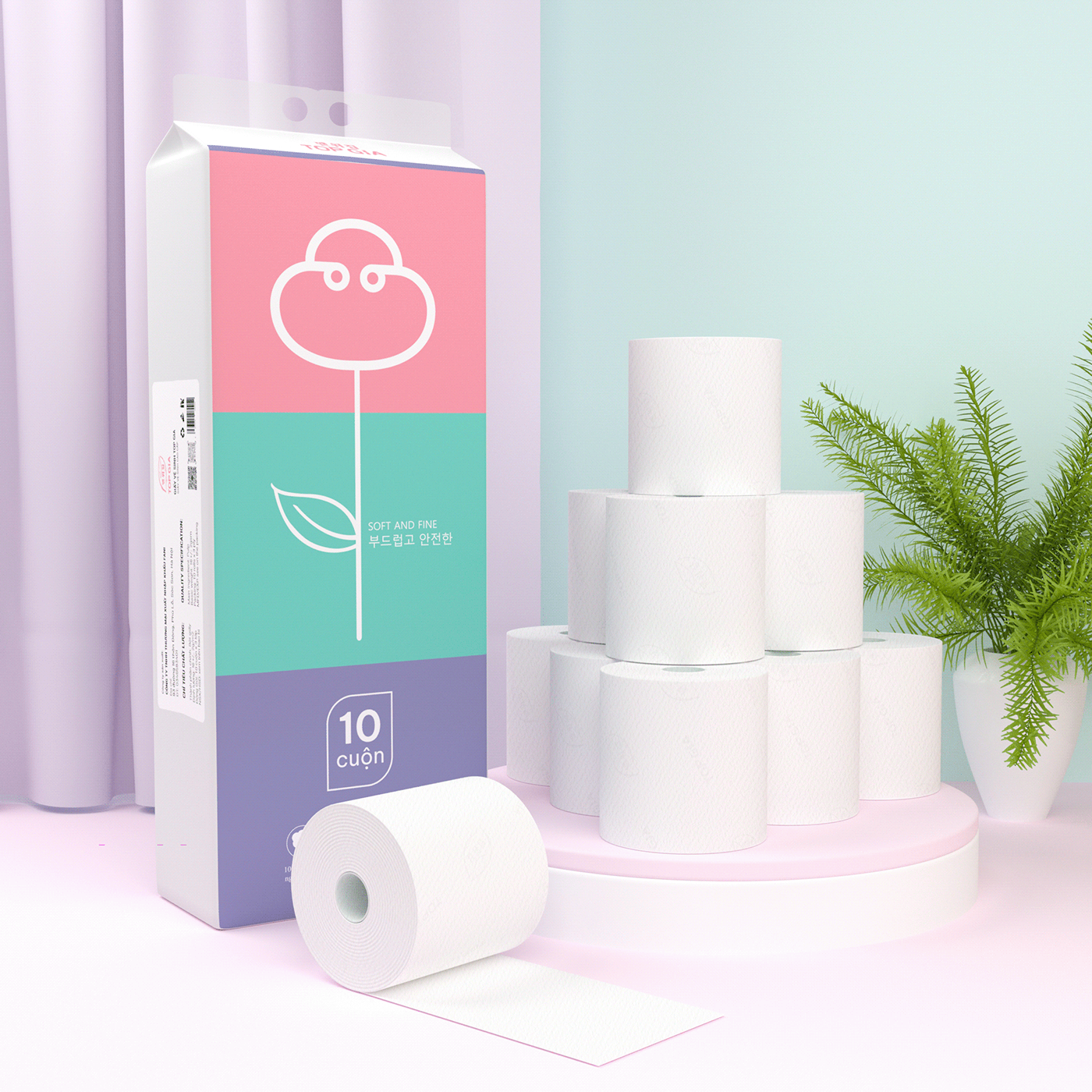 Packaging paper toilet paper tissue paper tissue box design 3D 3ds max tissues Tissue Box product design 
