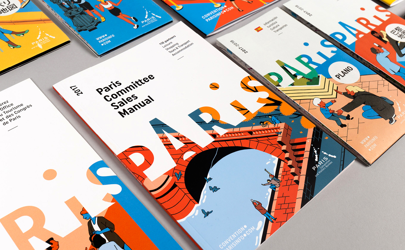 Paris illustrations minimal colorful editorial Editions Layout Tourisme tourism