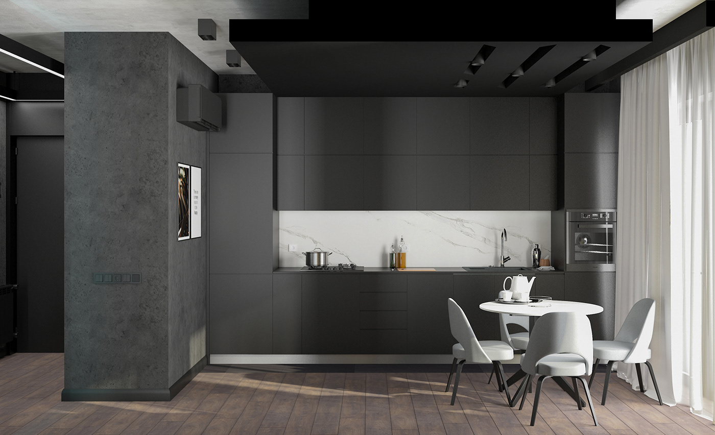 3D apartmentinterior bathroom bedroom black Hall interior design  living room Render rendering