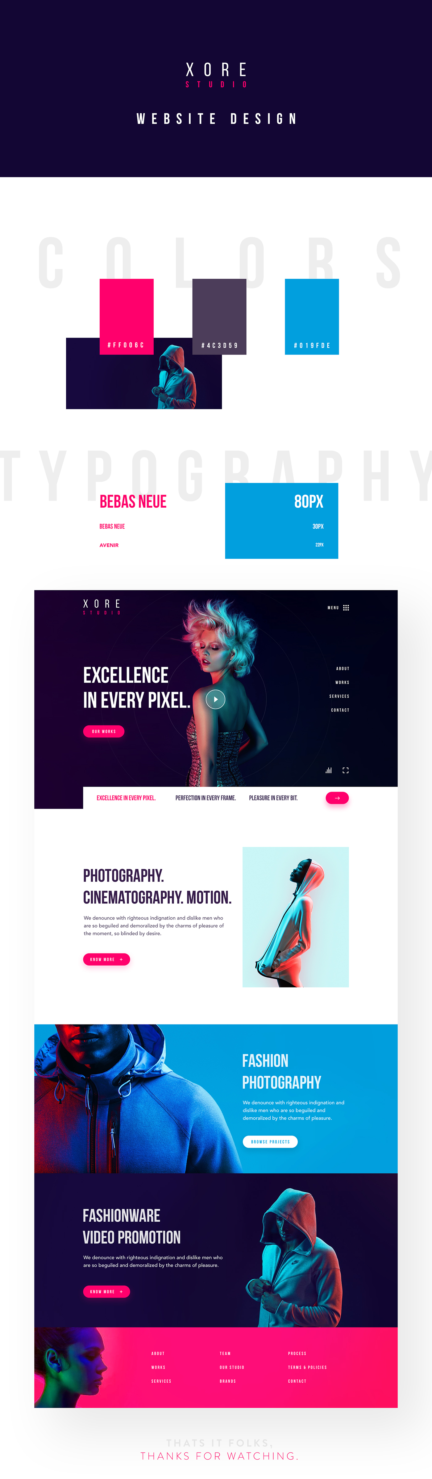 design Photography  colorful creative Website landing page agency studio dark