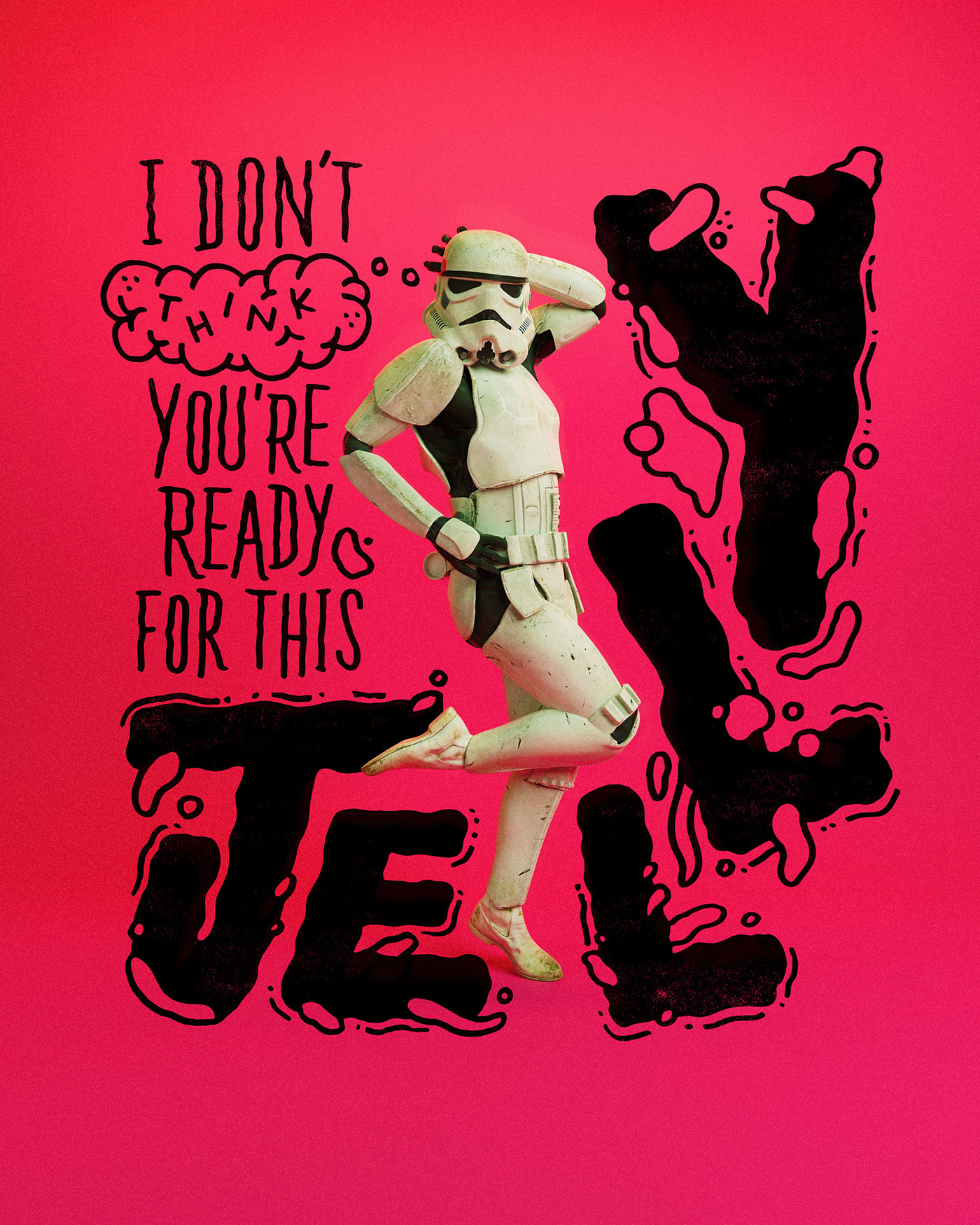 colour doodle Film   funny NSFW poster Starwars stormtrooper type typography  