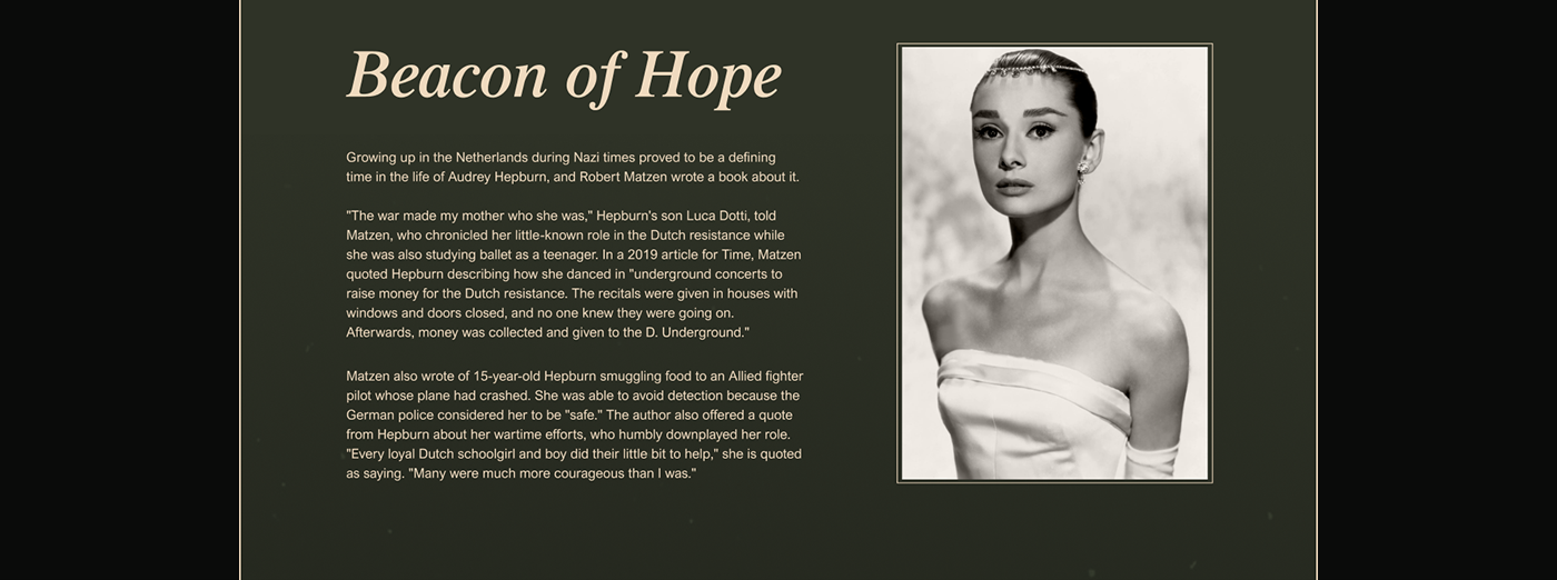 article Audrey Hepburn design graphic design  hollywood UI UI/UX ux Web Design  Website