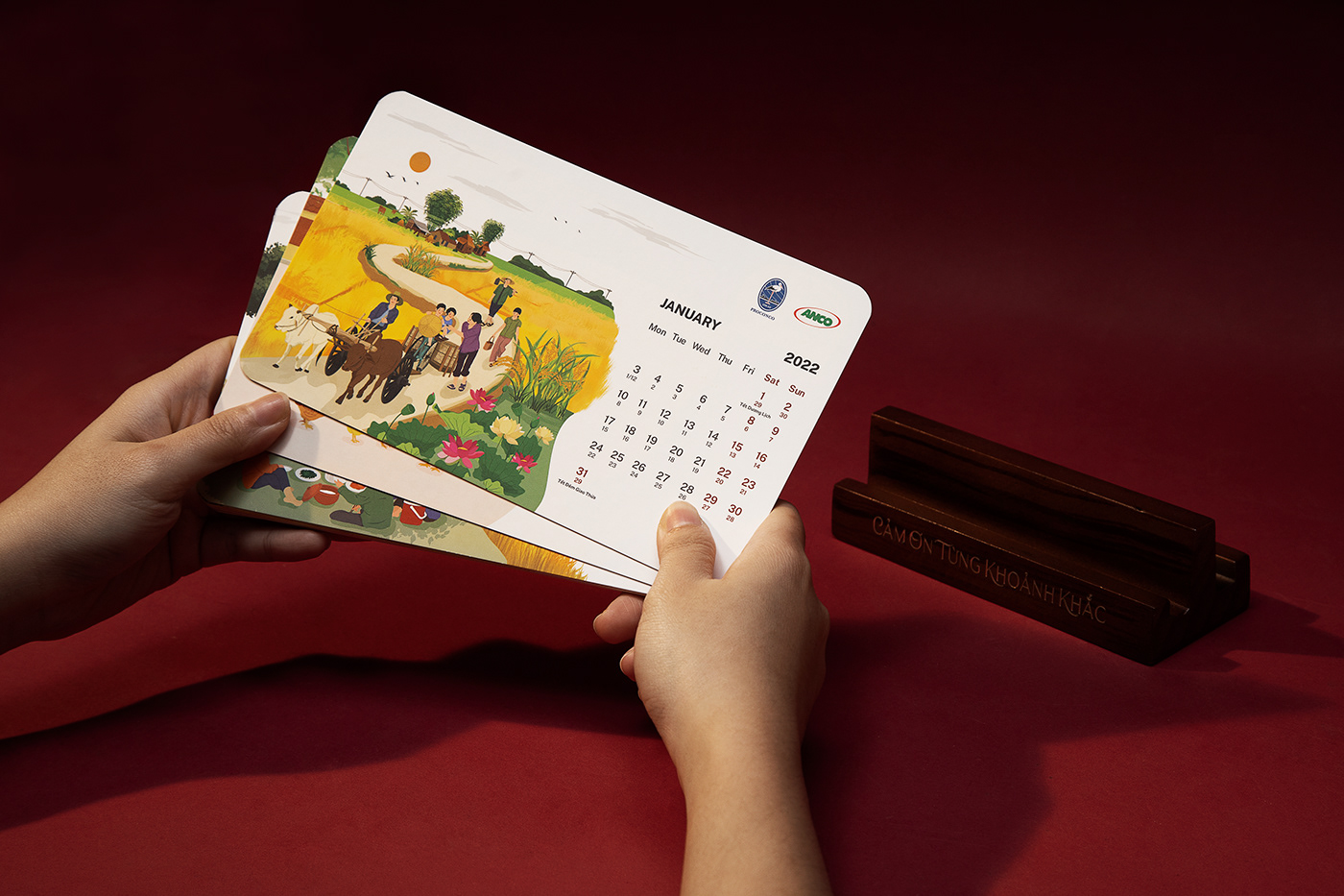 artwork branding  calendar gift graphic design  ILLUSTRATION  Lunar New Year Packaging vietnam visualidentity