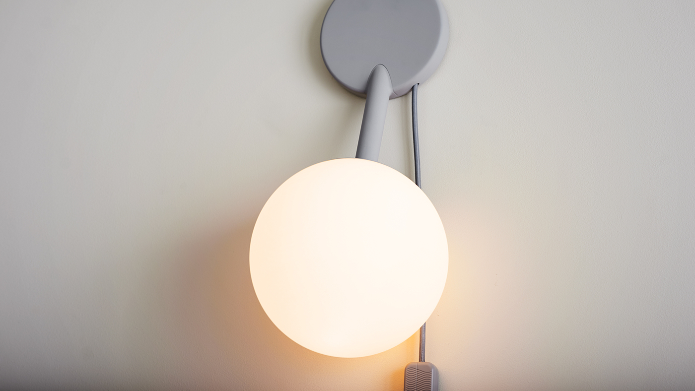 product design  sconce modern minimal orb glow lighting interior styling