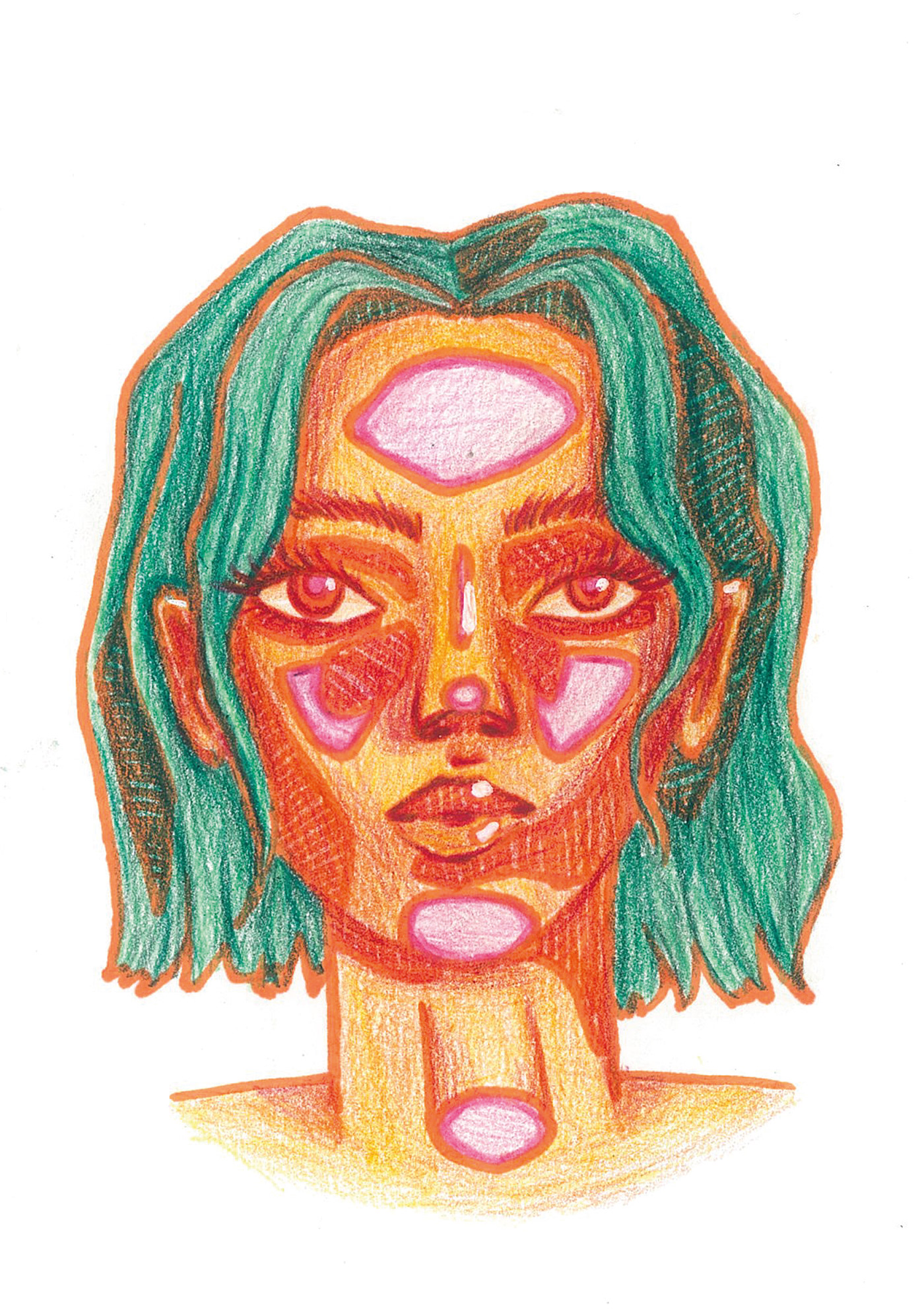 Drawing  painting   retrato woman lapices de colores rotulador