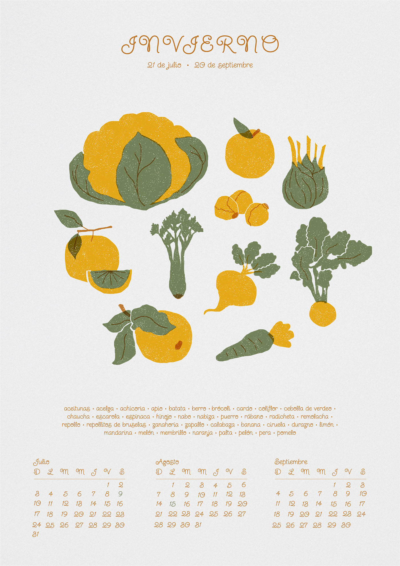 Digital Art  Food  Fruit ILLUSTRATION  Poster Design risograph serigrafia Serigraphy vegetables wacom