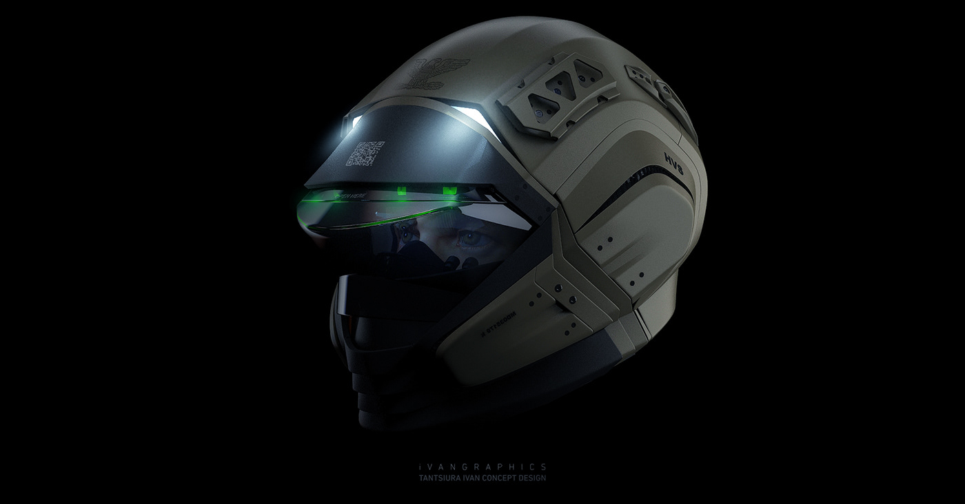 military design Helmet concept design 3D army soldier Military Armor future