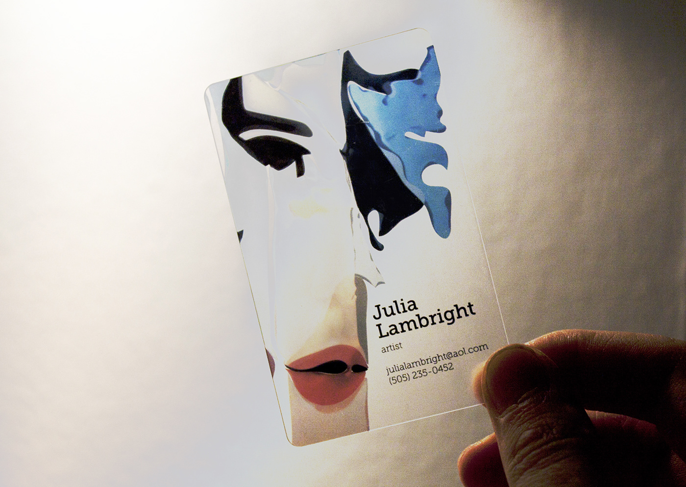 business card transparent plastic biglietto da visita julia lambright artist card Business card design Brand Design identity