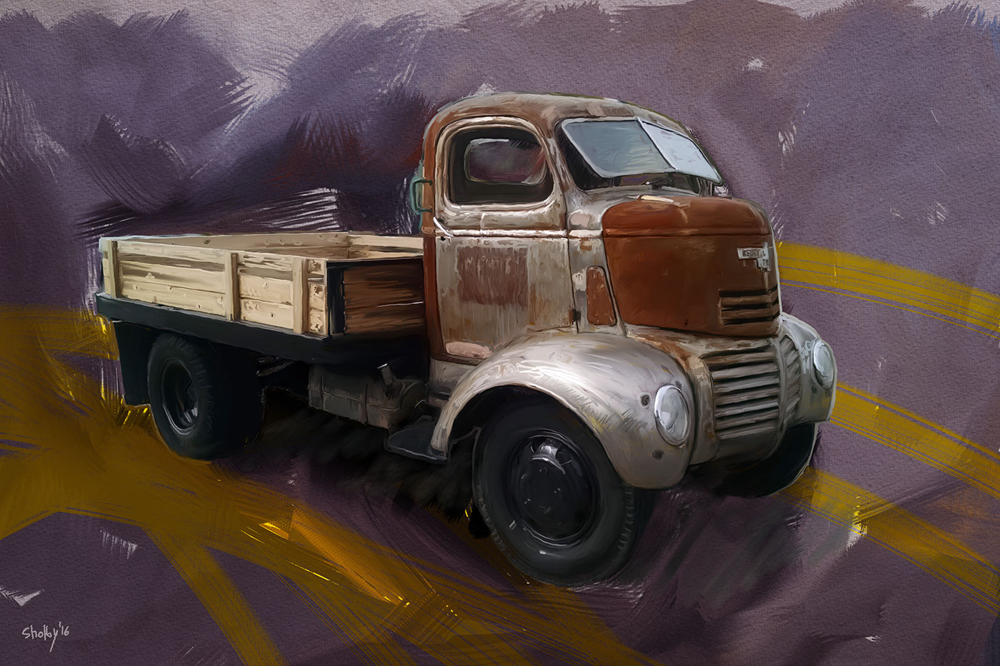 Cars Classic american digital painting