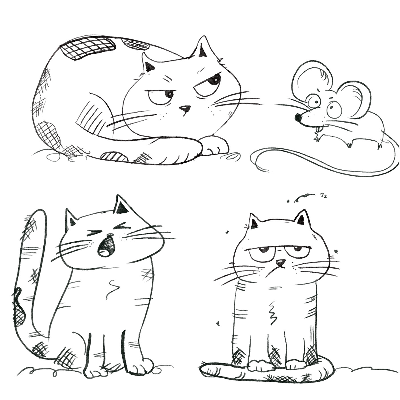 cute cat sketches