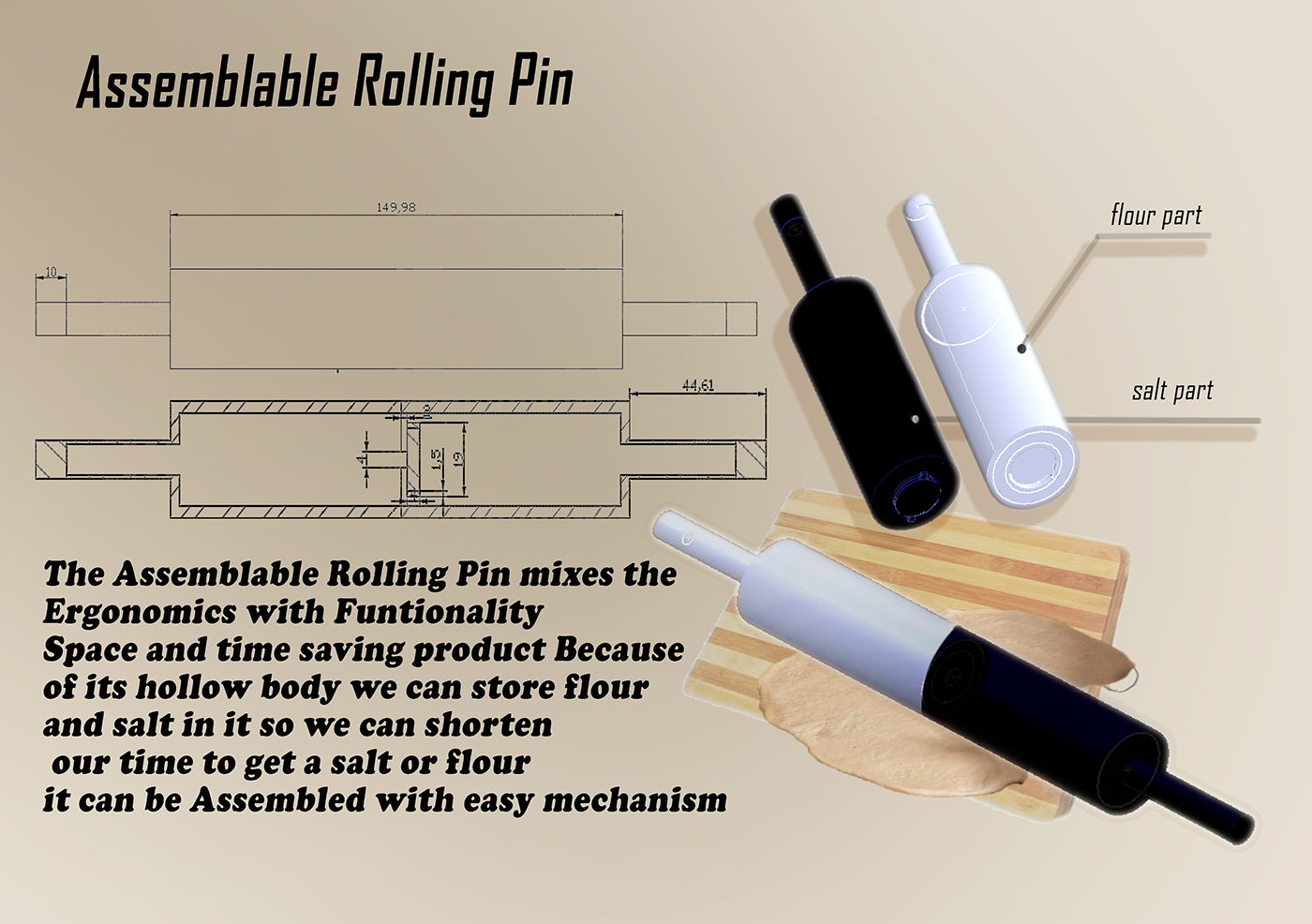 rolling pin product design  kitchen accessories