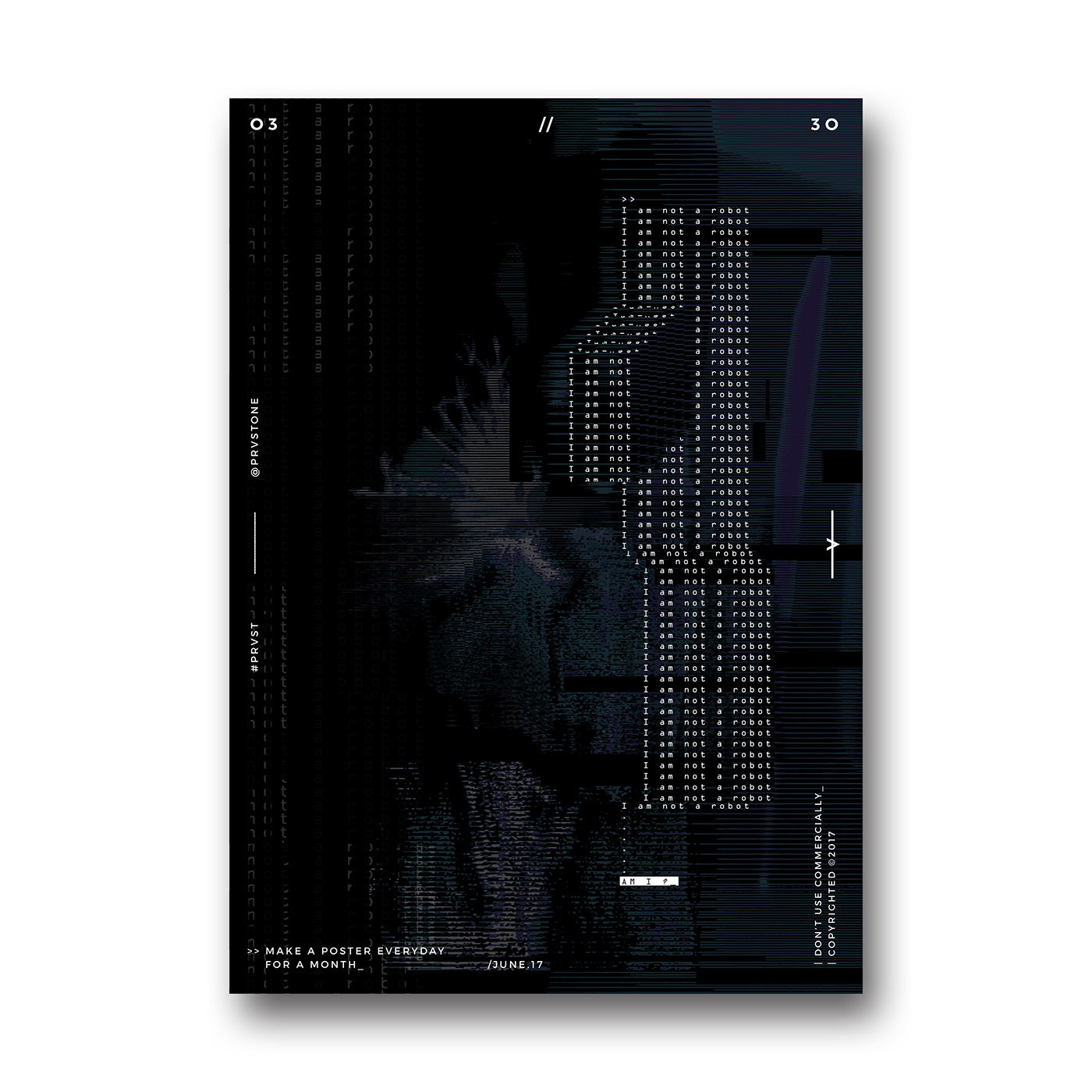 poster graphic everyday Day Glitch robot abstract Distorsion gradient modern