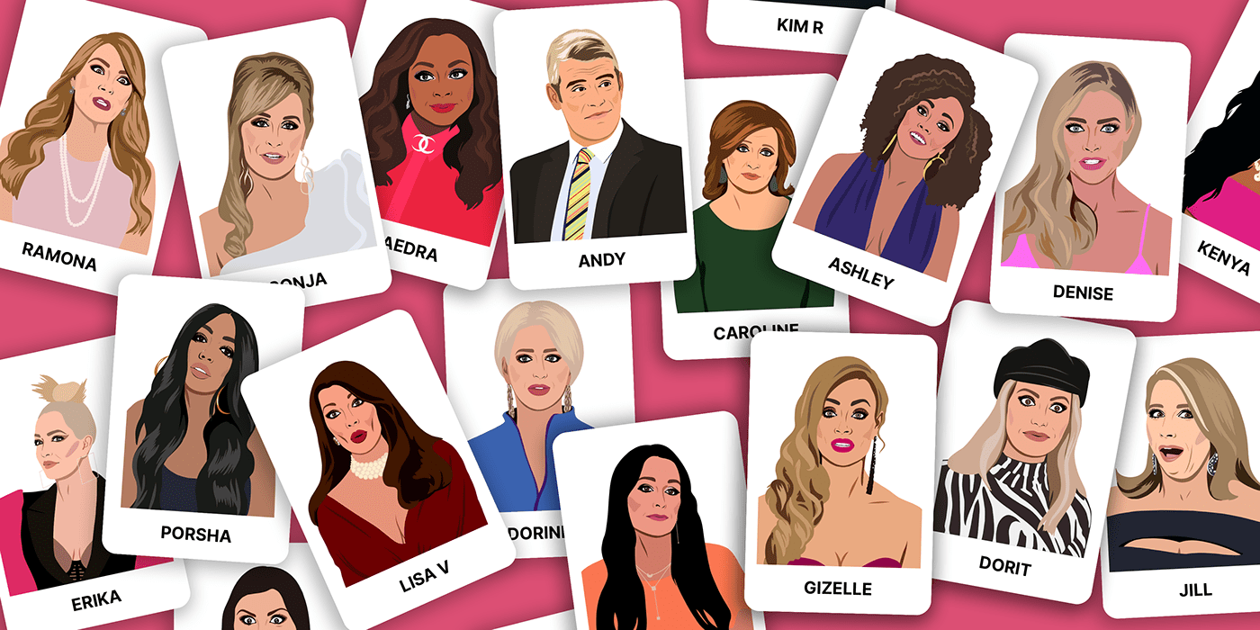 art cardgame Digital Art  Housewives human face ILLUSTRATION  Illustrator portrait The Real Housewives vector