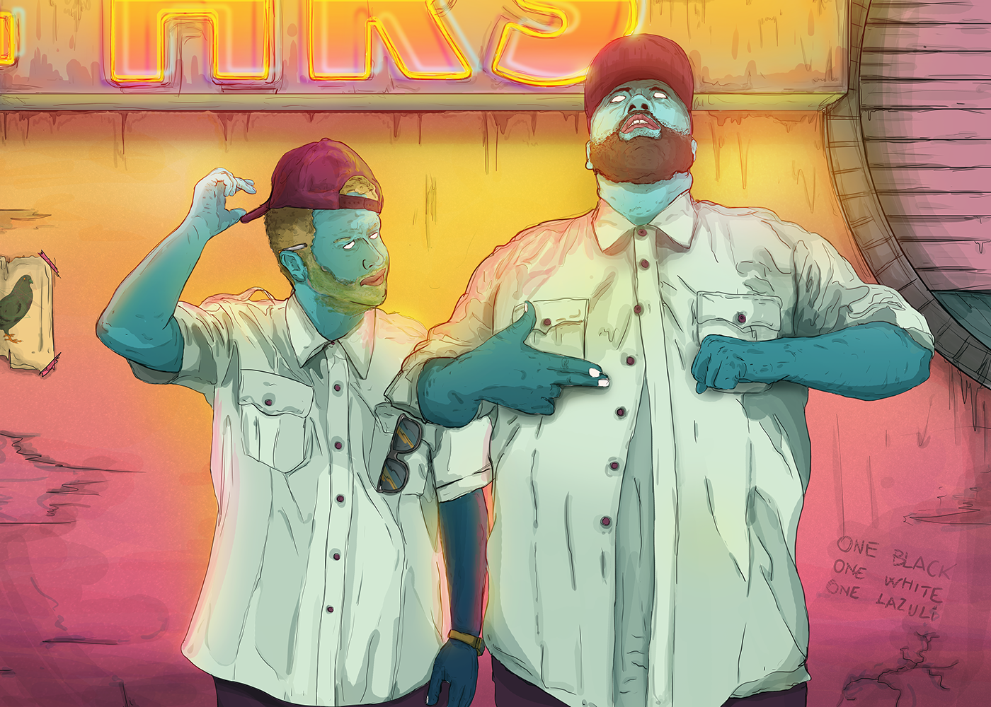 Run the jewels rap illustrations Killer Mike el-p music hip hop
