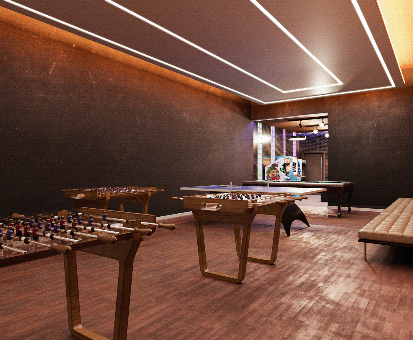 details architecture Render 3ds max corona interior design  game CGI modern gamesroom