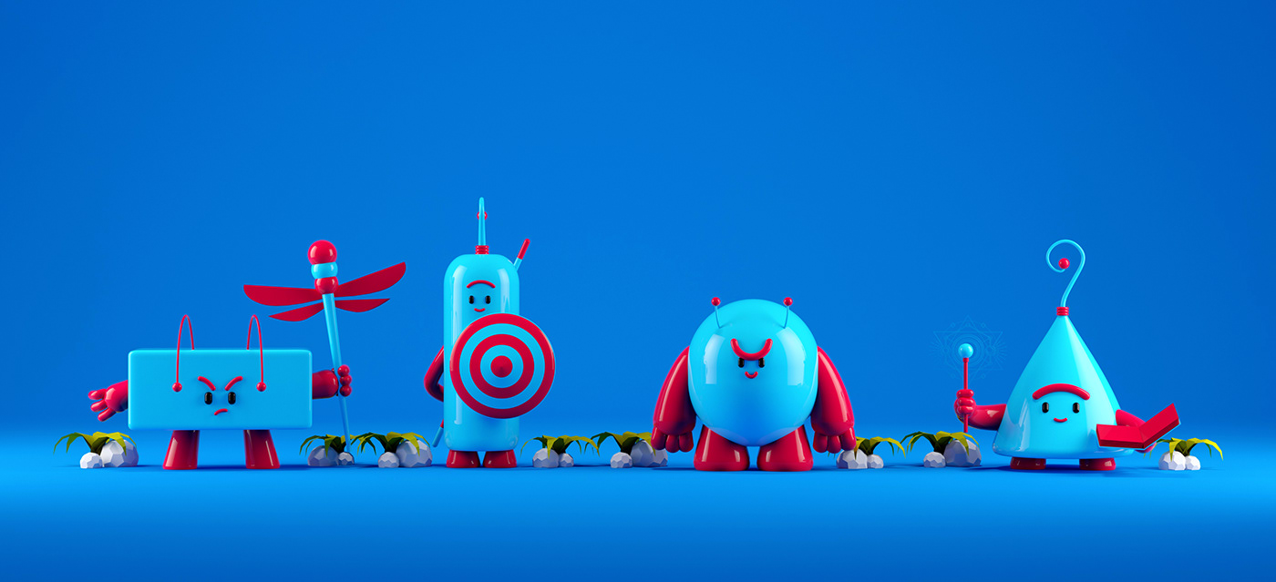kids characters cute colorful Space  monsters alien