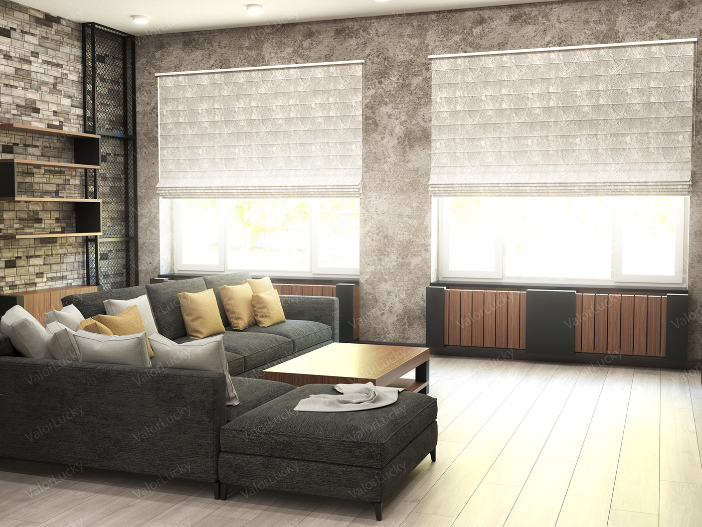 design Interior light shelves sofa диван дизайн интерьер полки свет