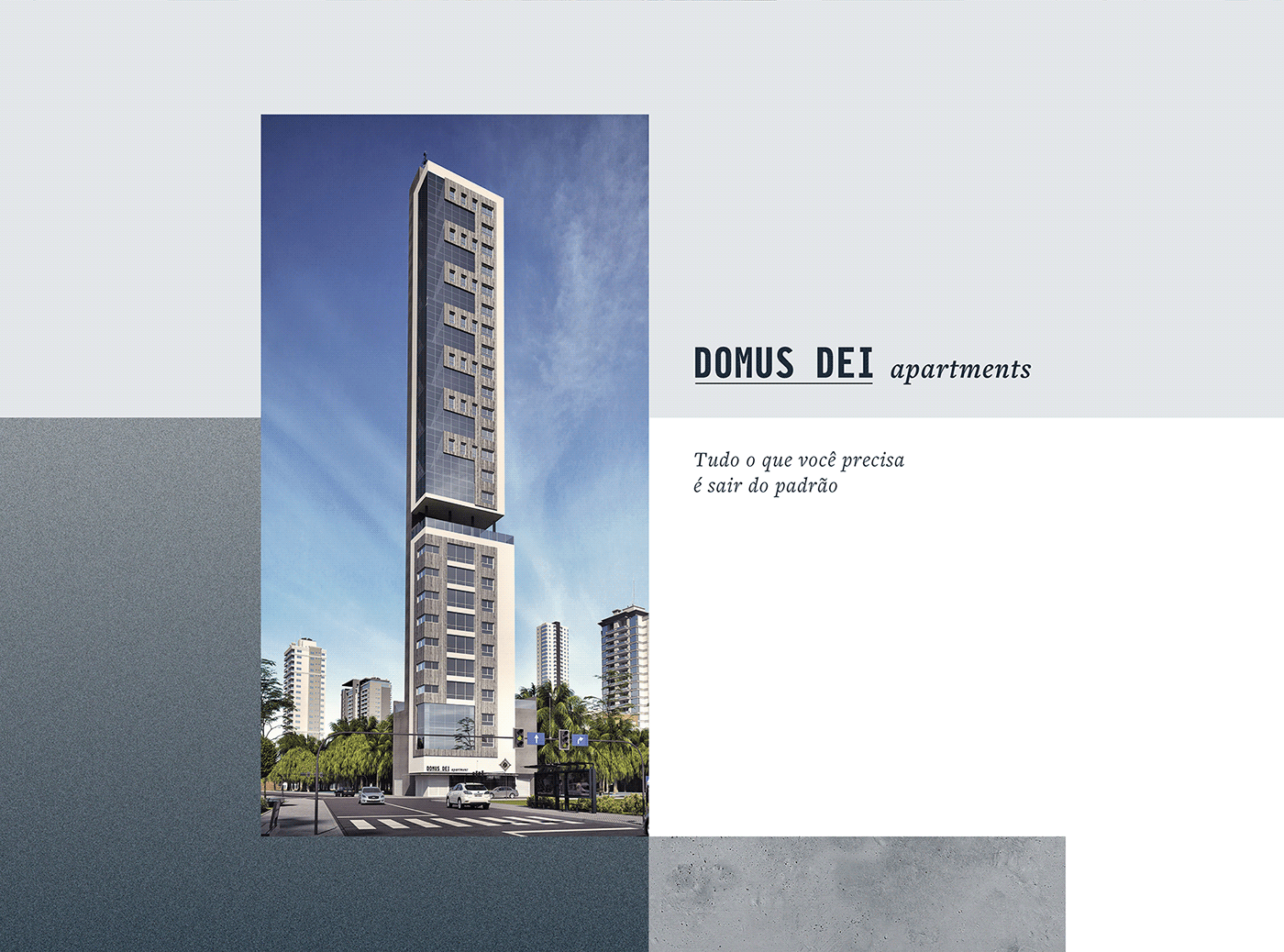 editorial apartments house 3D Render architecture building Brutalism modern concrete