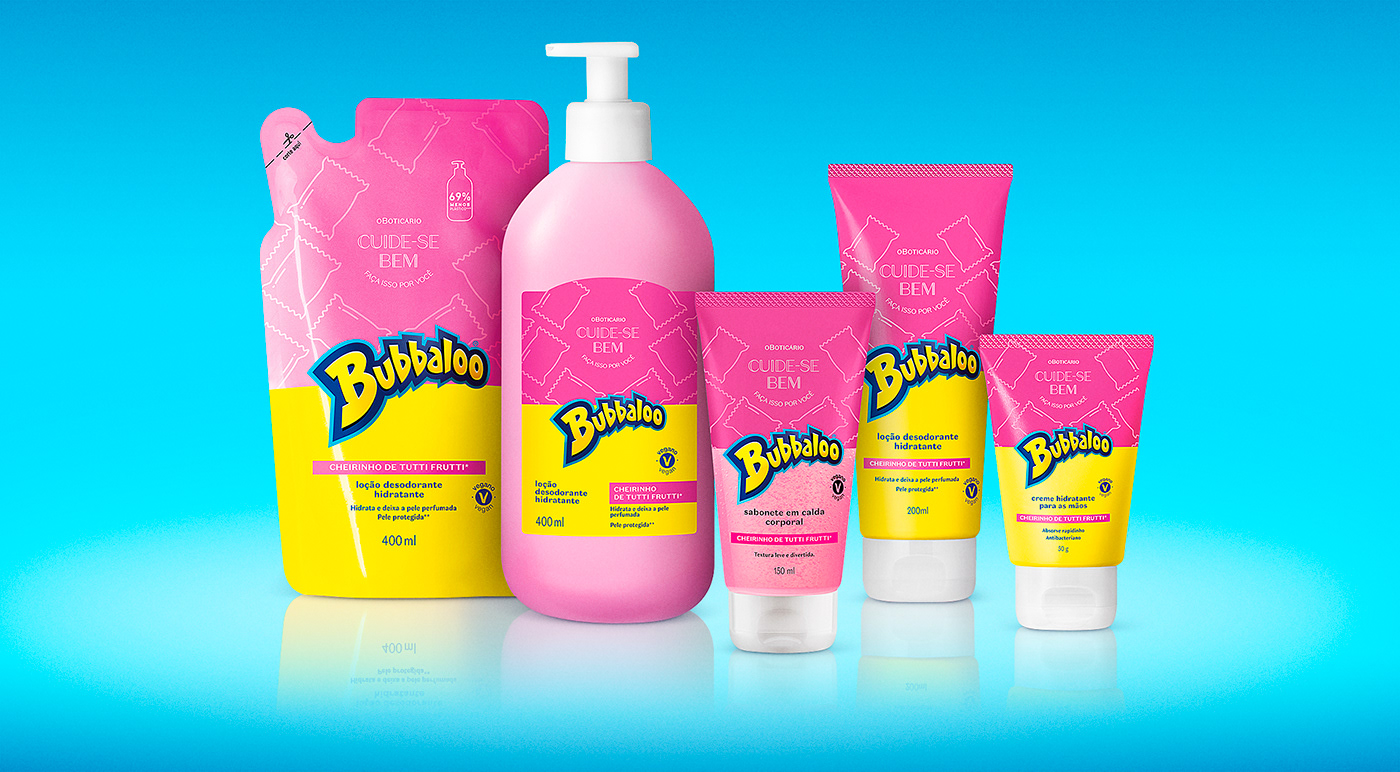 beauty bubbaloo bubble bubble gum Chicle cream gum Label package pink