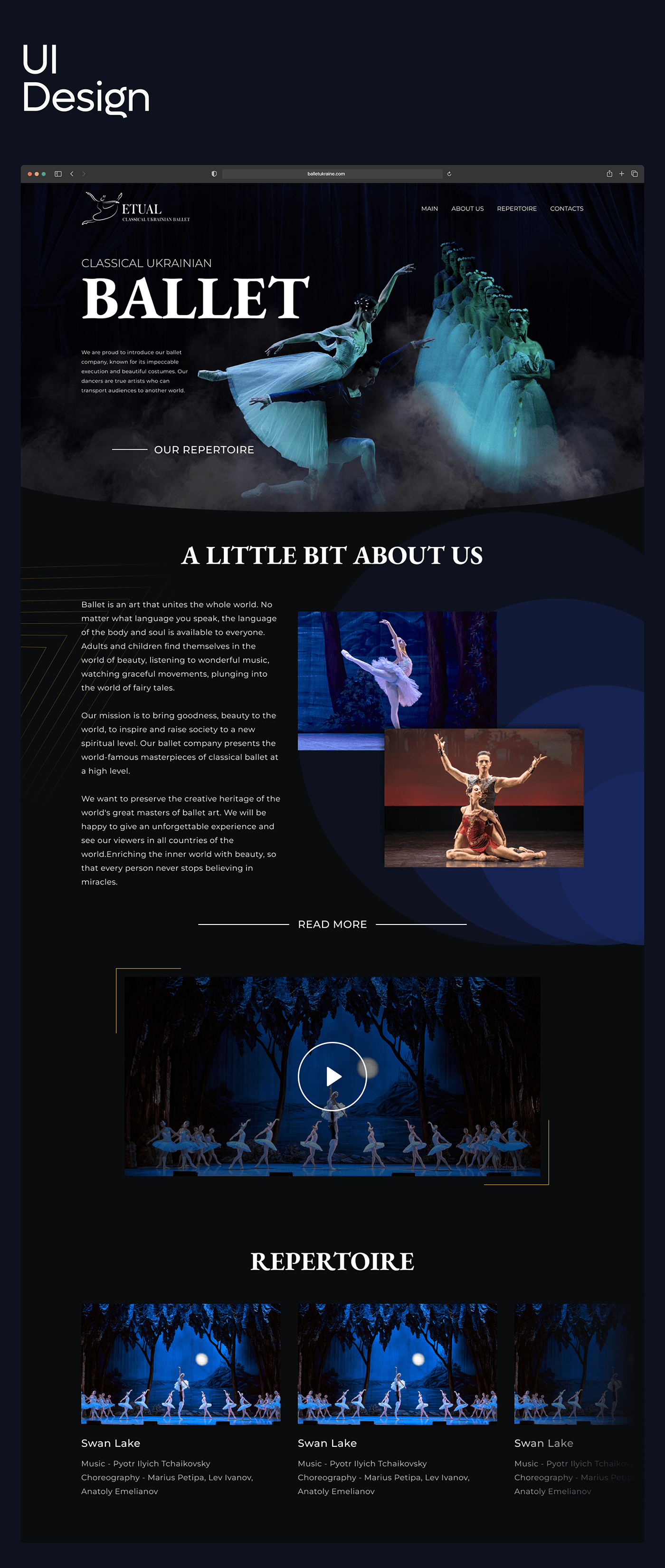 Website Web Design  UI/UX DANCE   ballet ballerina beauty