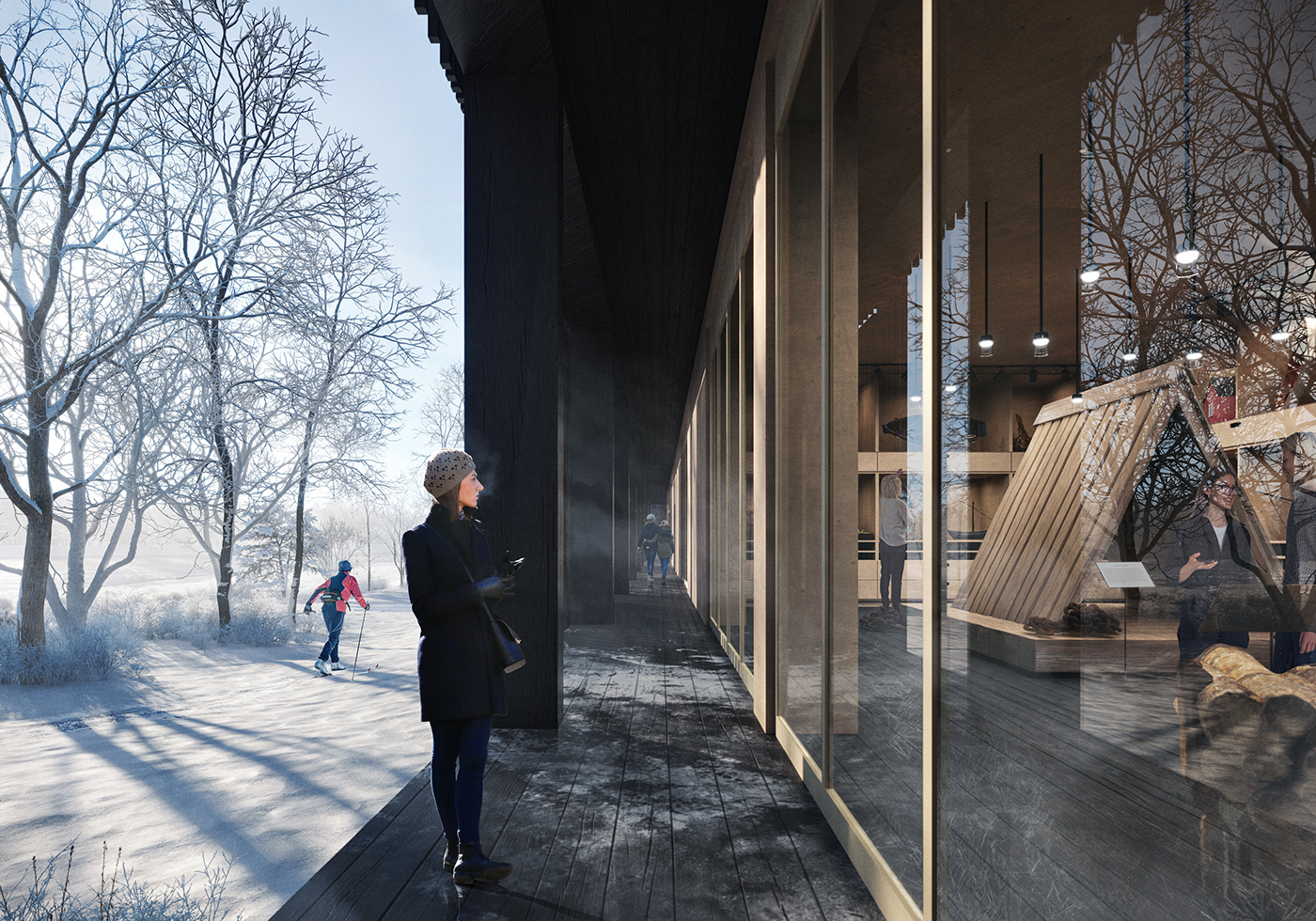 architecture archviz atmospheric corona render  museum norway vision visualization vivid wood