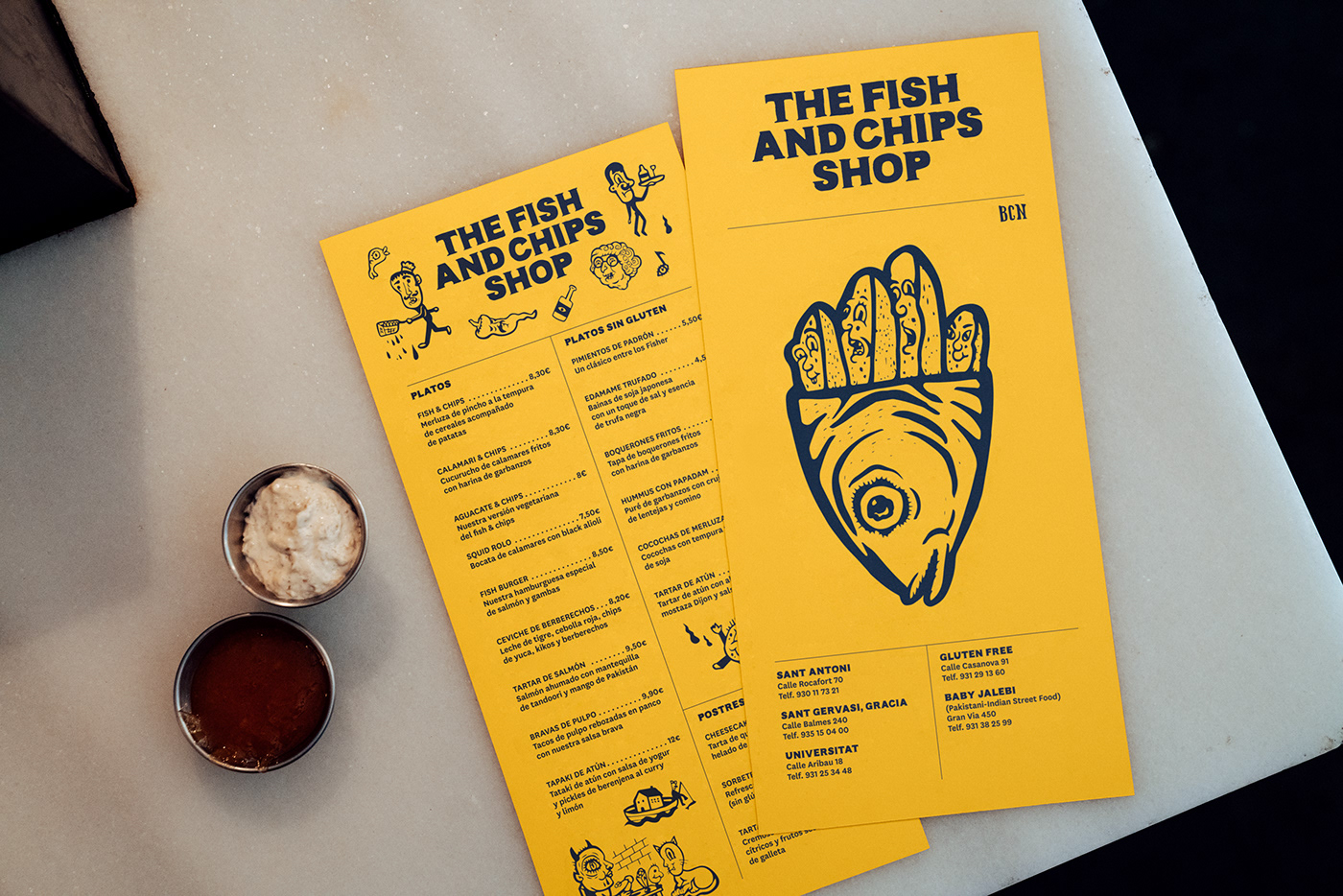 restaurant menu take away brand identity fish&chips graphic design  ILLUSTRATION  Photography  typography   branding 