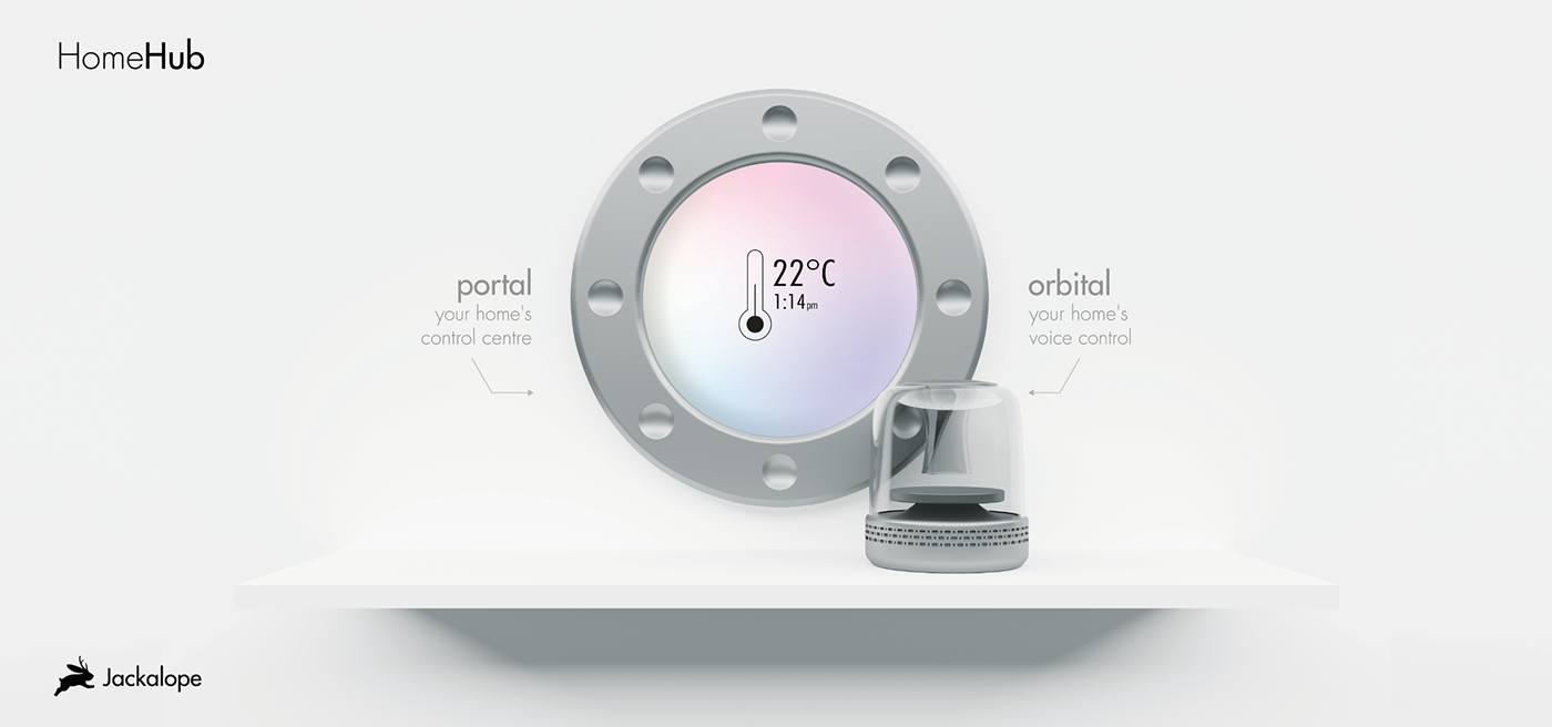 HomeHub vce Communication and Design vcd viscom Smart Home speaker Home Automation clock logo