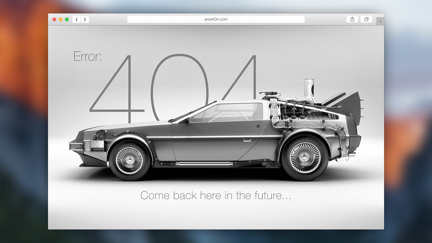 car error DeLorean site ux UI ux/ui art dev DMC development browser