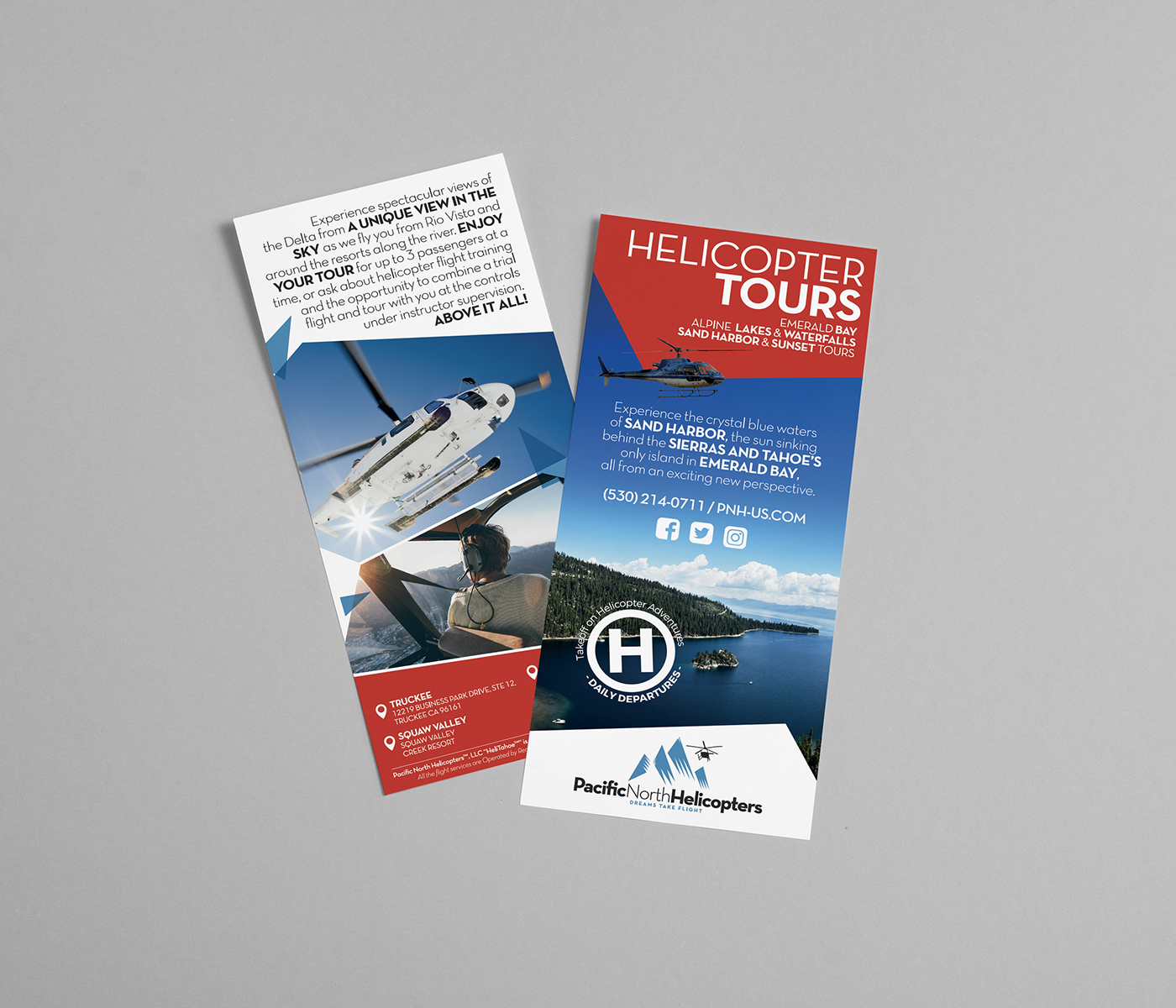 helicopter pacific north Fly dream logo rack card leaflet brochure business card