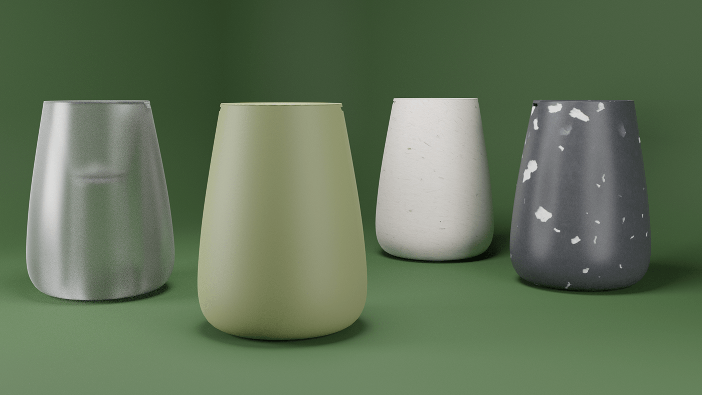3D botanical design flower garden industrial design  plastic recycle Vase