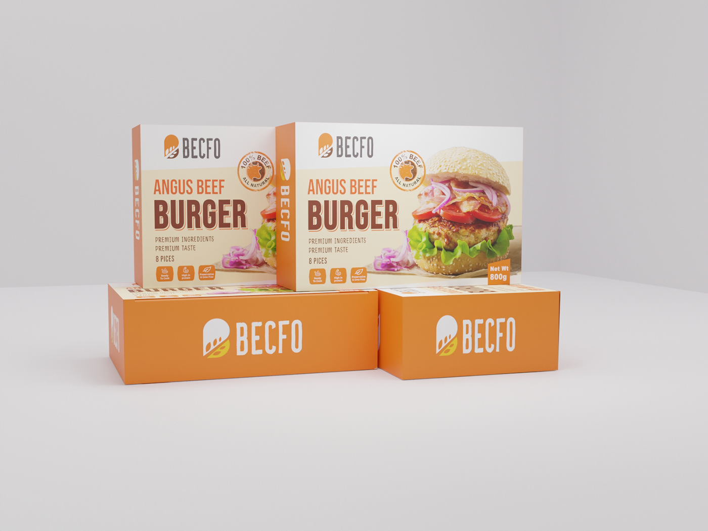 beefburger Food Packaging box design package design  Packaging box Mockup label design product packaging burgerpackaging