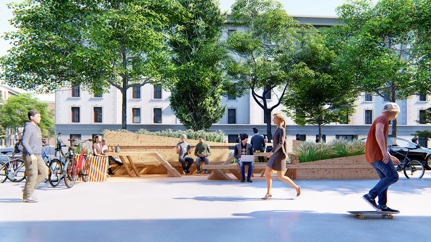 урбанізація архітектури дизайн деревини паркет Urban Design