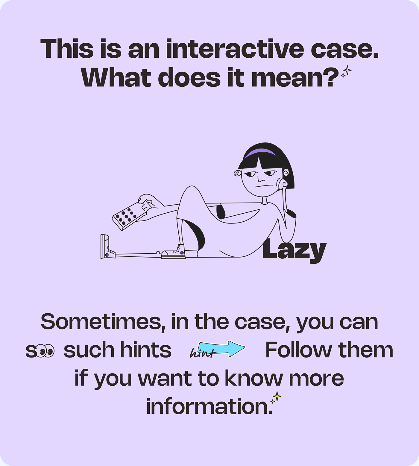 poster instruction interactive case