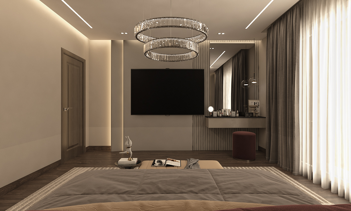 bed master bedroom modern headboard design Warm Tones earth palette