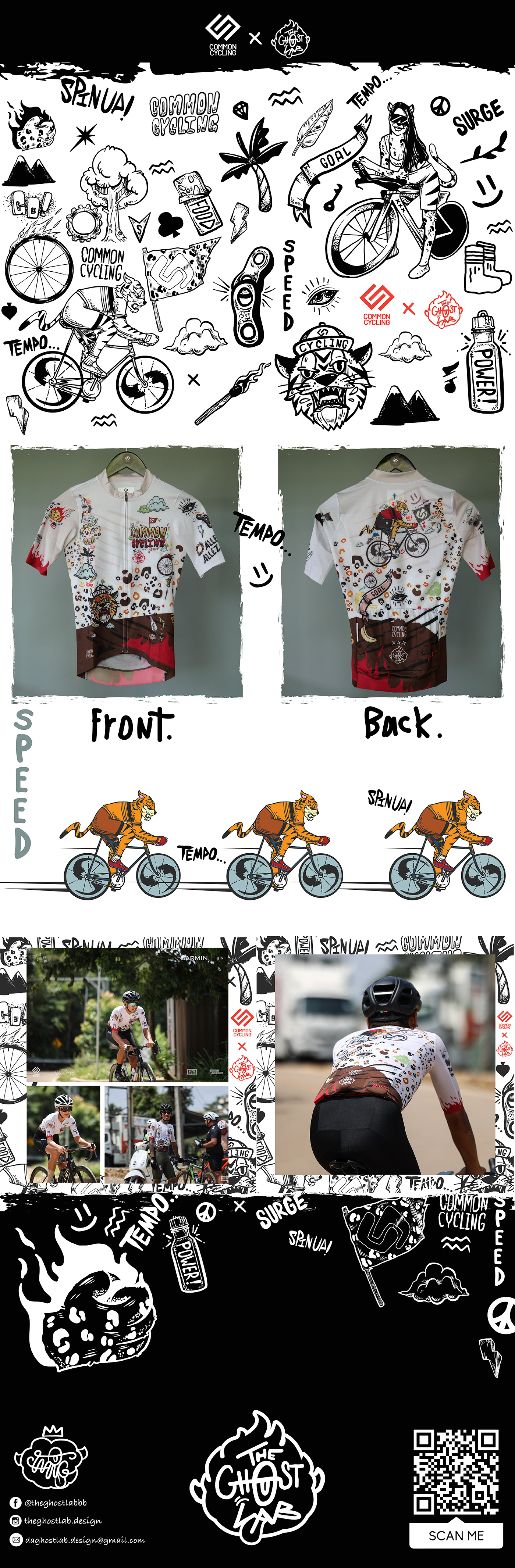 black and white cartoon clothes Clothing Cycling Cyclingshirt fashion design pattern design  streetwear Urban