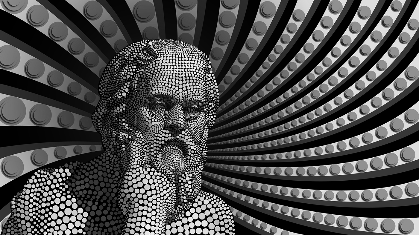 DIGITAL CIRCLISM ben heine graphic dots ILLUSTRATION  portrait Socrates philosopher