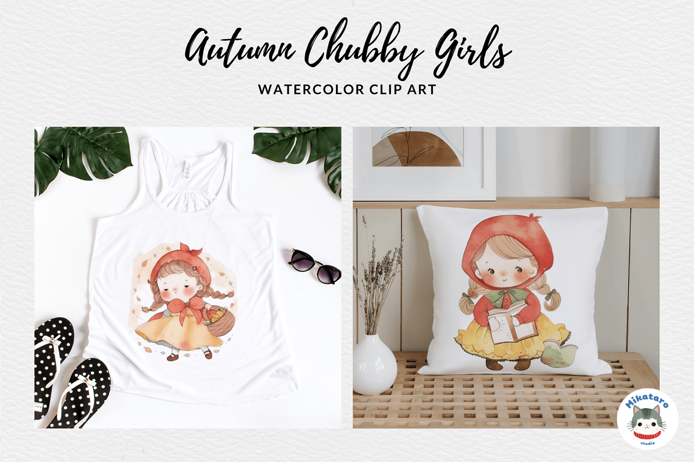 autumn chubby girl watercolor girls cute