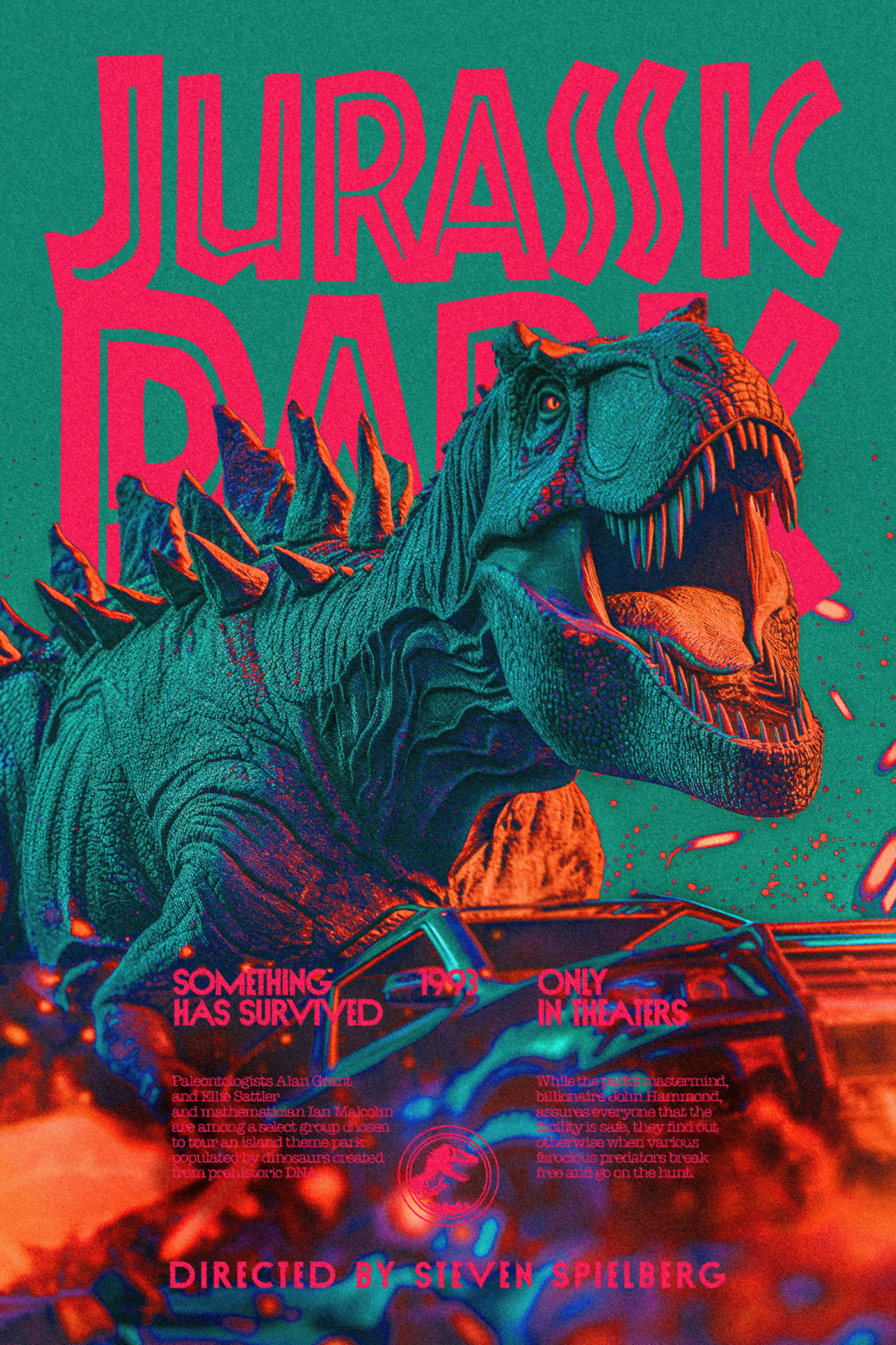 poster graphic design  movie poster Digital Art  midjourney ILLUSTRATION  jurassic park alien godzilla King Kong