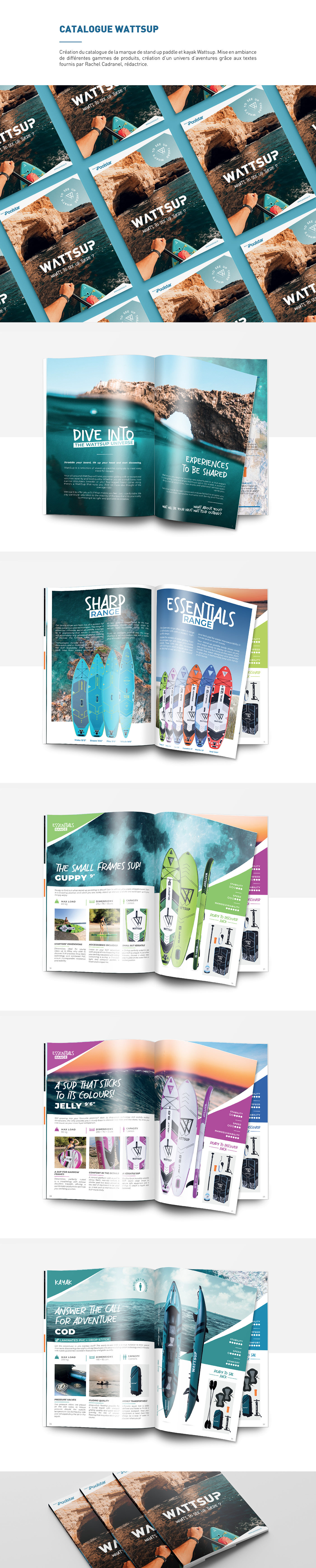 catalog Catalogue graphic design  Ocean sport stand up paddle water Watersports wattsup