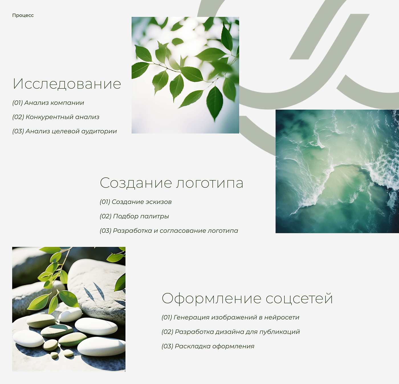 Stages of creating a corporate identity for a yoga studio