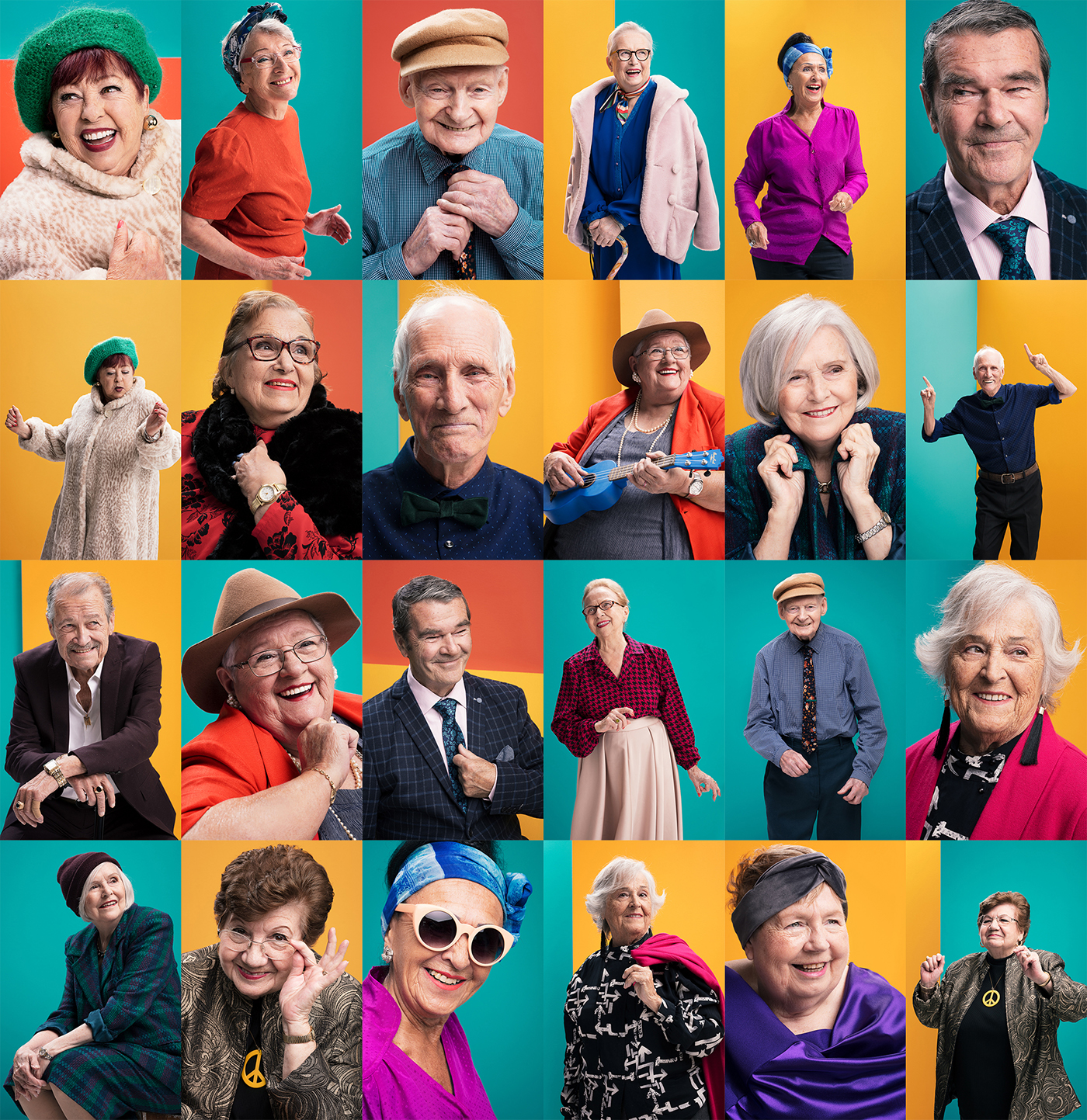 oldpeople old dancing portraits colors bright hip colorpalette  