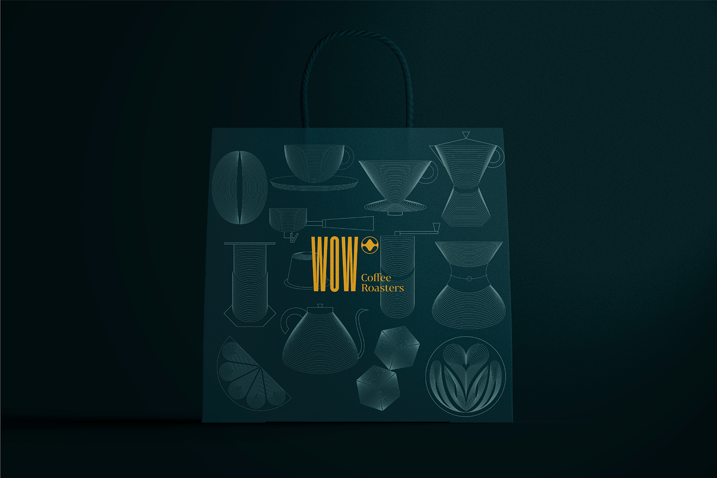 A luxury and elegant specialty coffee shopping bag.