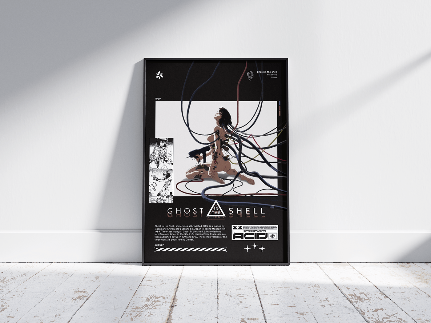 poster manga akira death note infographic design noir designer graphic flyer ghost in the shell