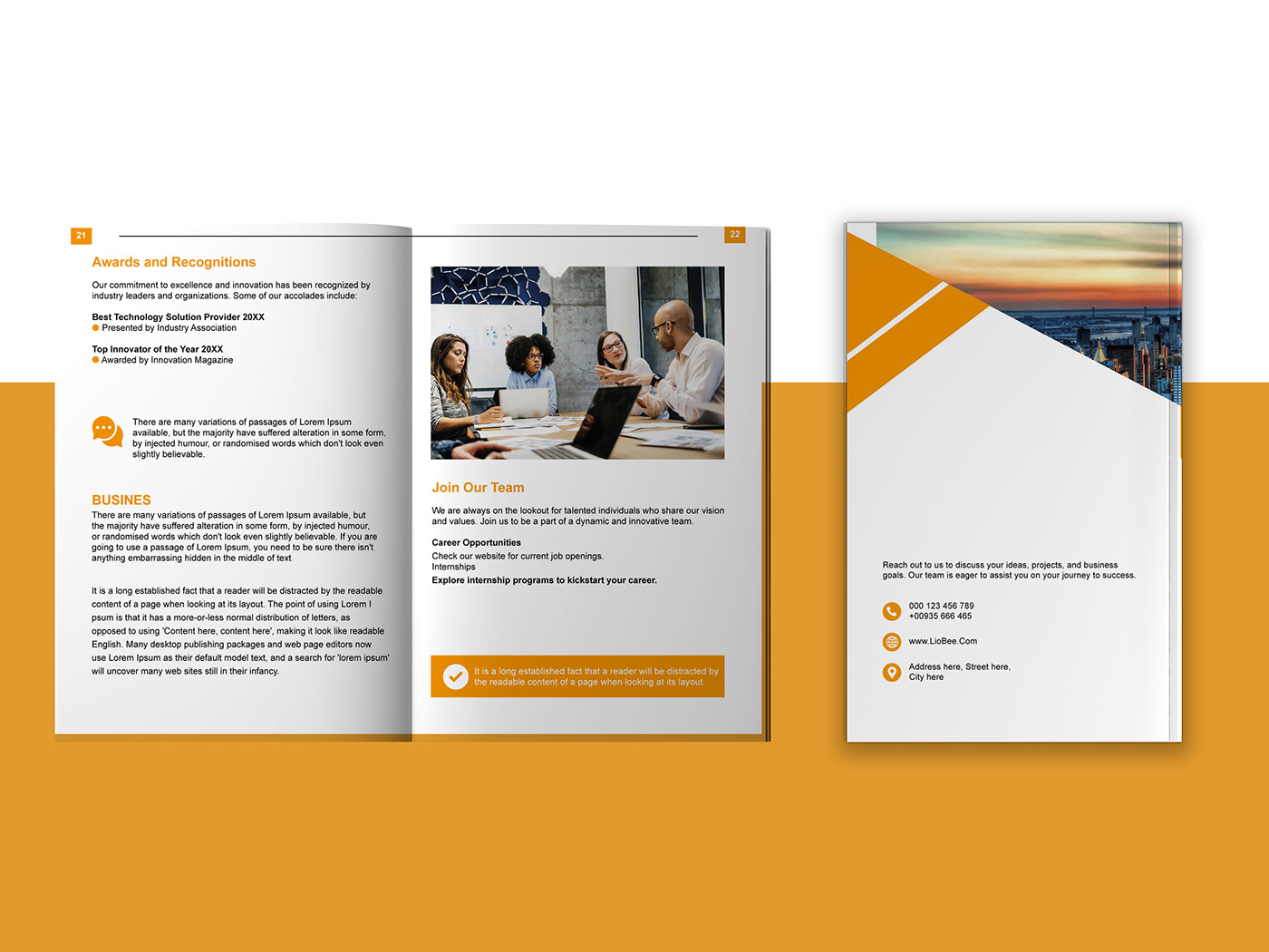 corporate graphic design  bifold brochure brochure company profile BandDesign marketing  